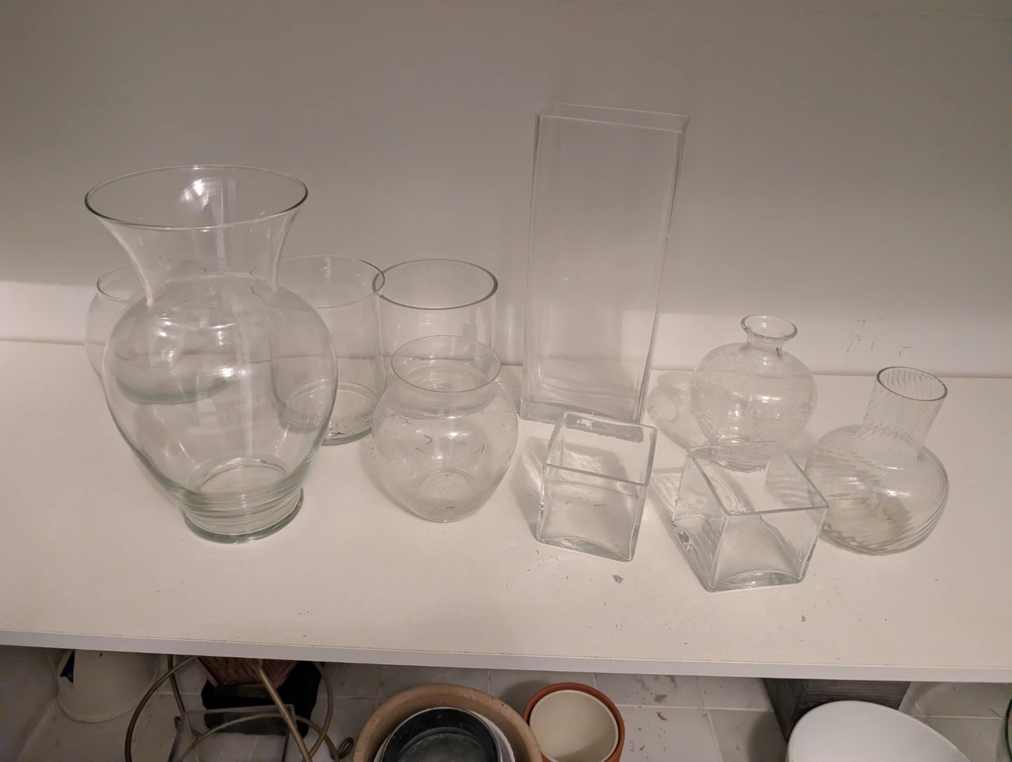 Assorted Clear Glass Vases and Containers - photo 4