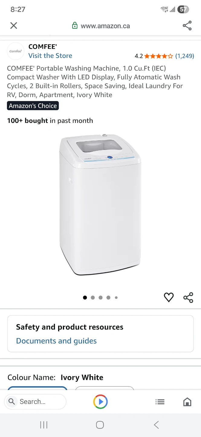 Comfee' Portable Washing Machine 1.0 Cu.Ft Ivory White - photo 5