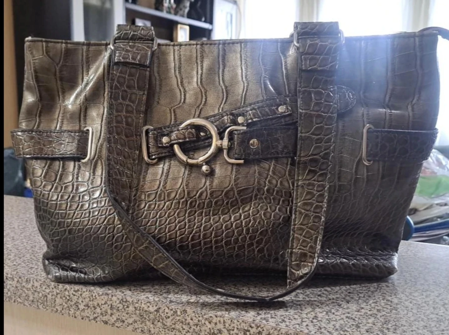 Crocodile Embossed Tote Bag