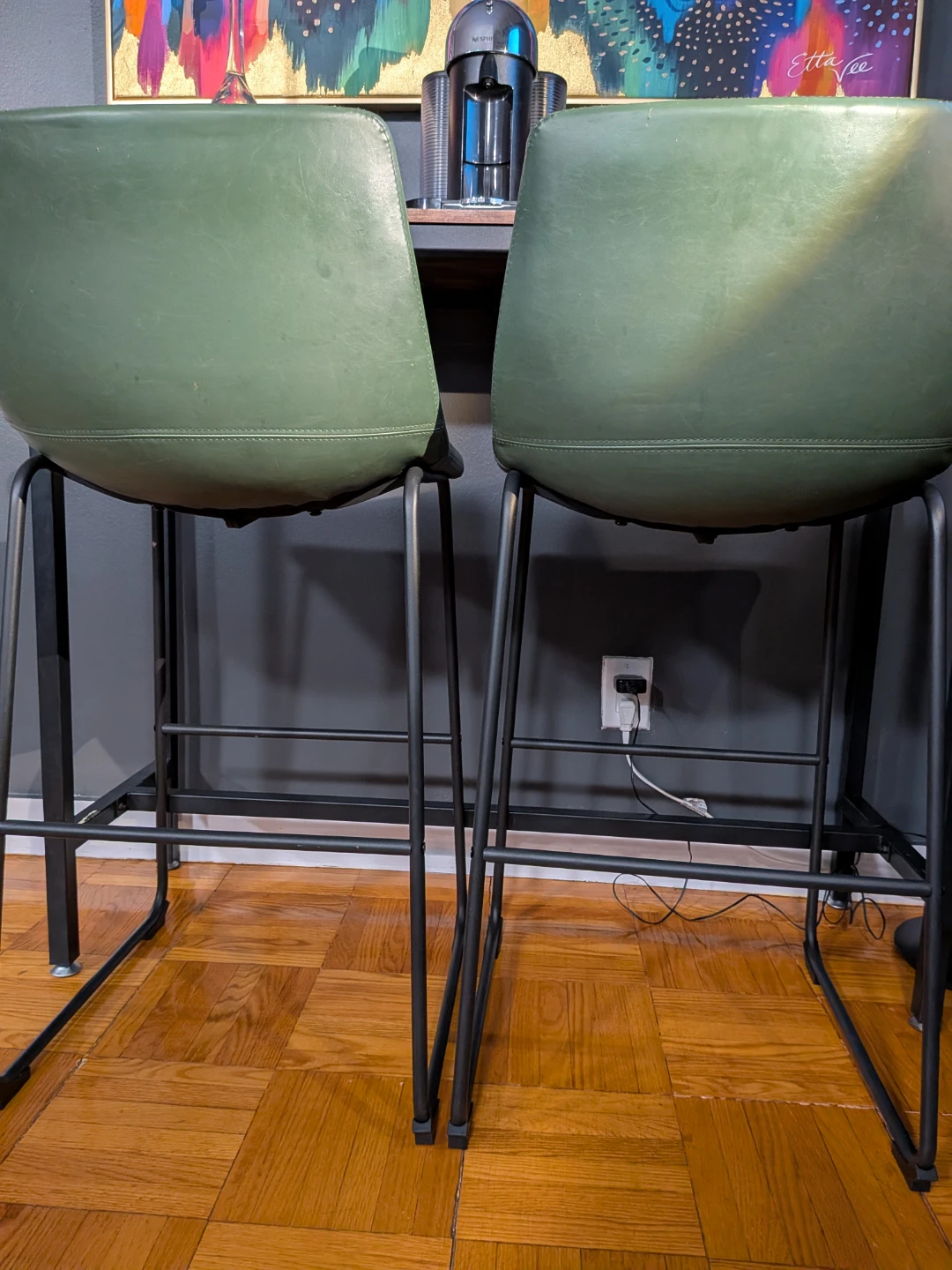 Set of 2 Green Bar Stools - photo 4