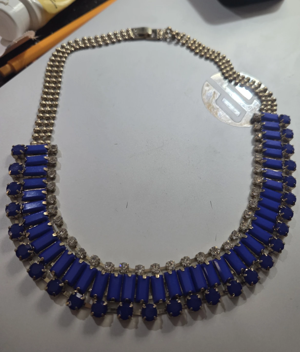 Blue and Gold Statement Necklace