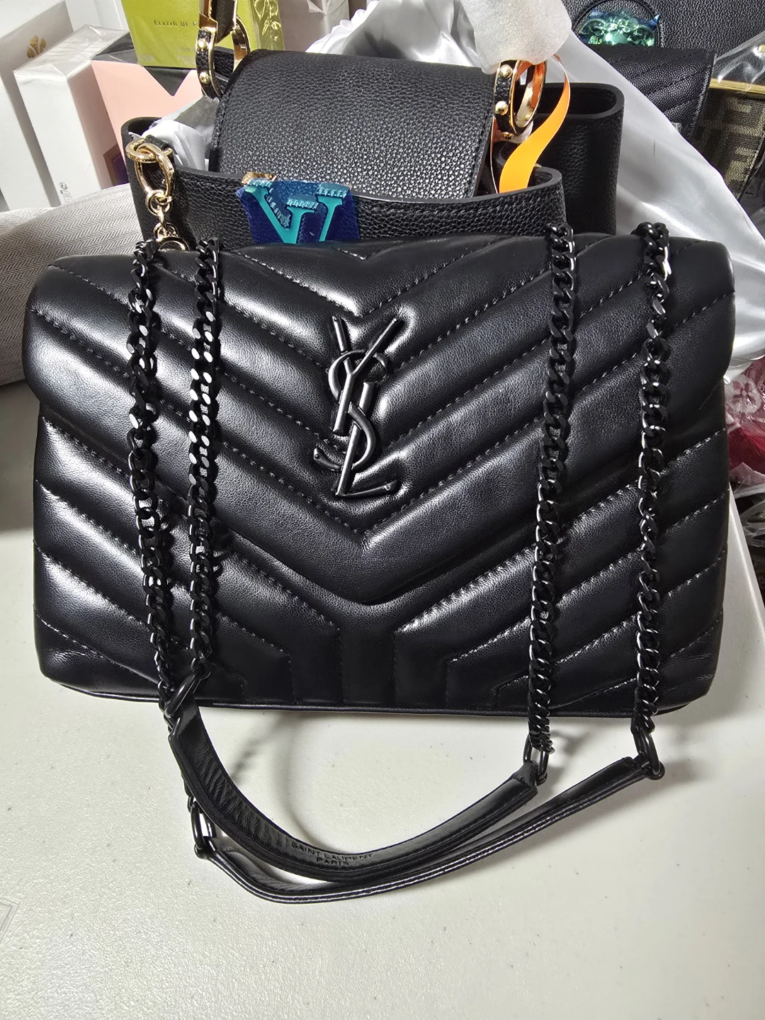 Black Leather  Shoulder Bag