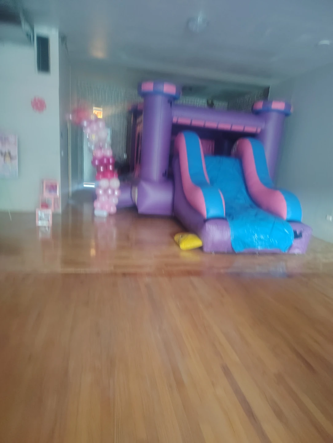 Purple and Blue Bounce House with Slide