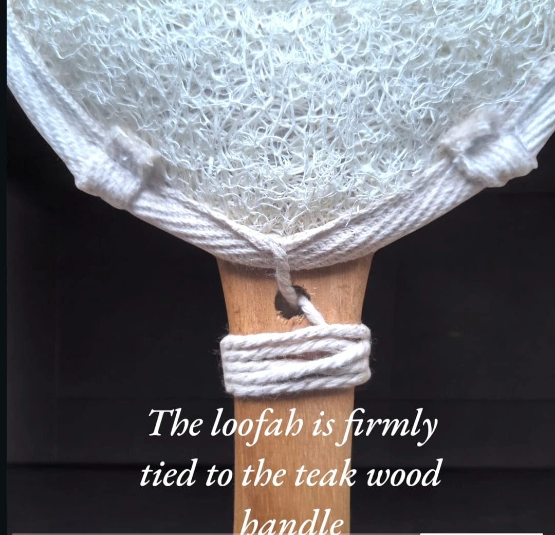 Loofah Back Scrubber with Teak Wood Handle🏆 - photo 3