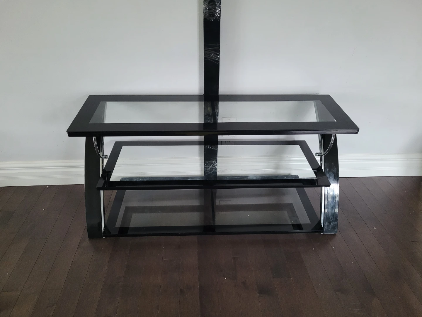 Black Glass TV Stand with Mount