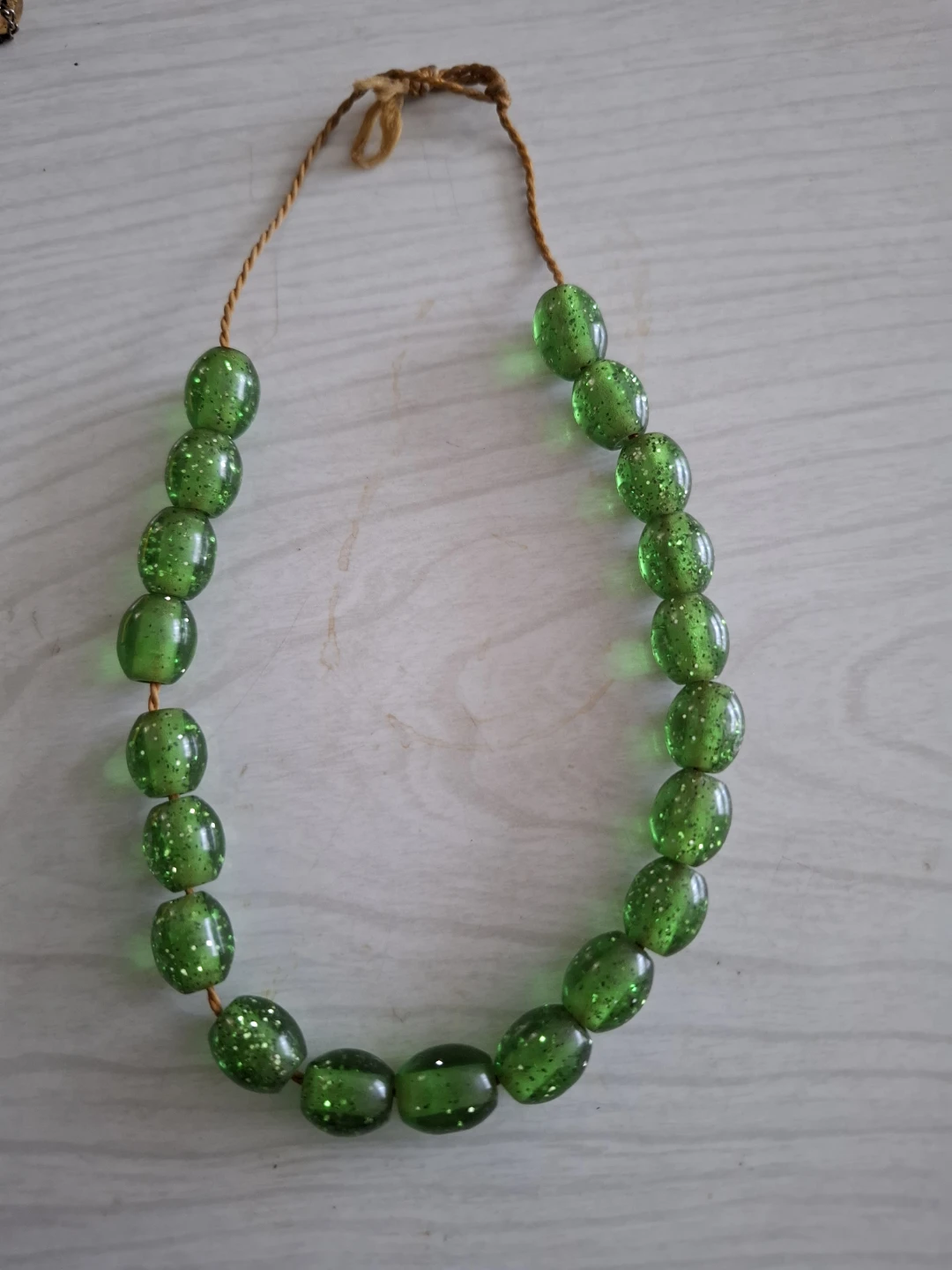 Green Glitter Beaded worry beads