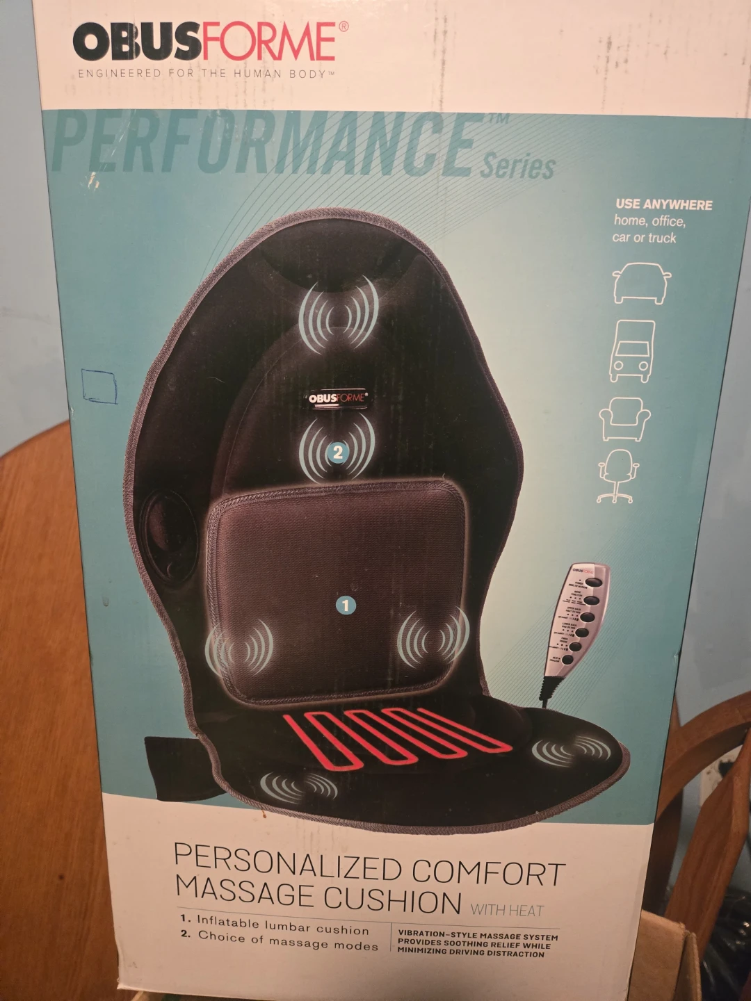 ObusForme Performance Series Massage Cushion with Heat