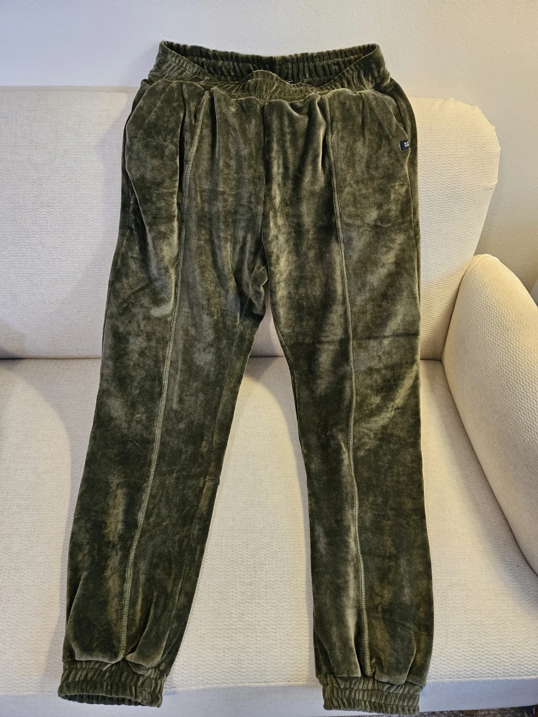 Green Velvet Joggers-Size L