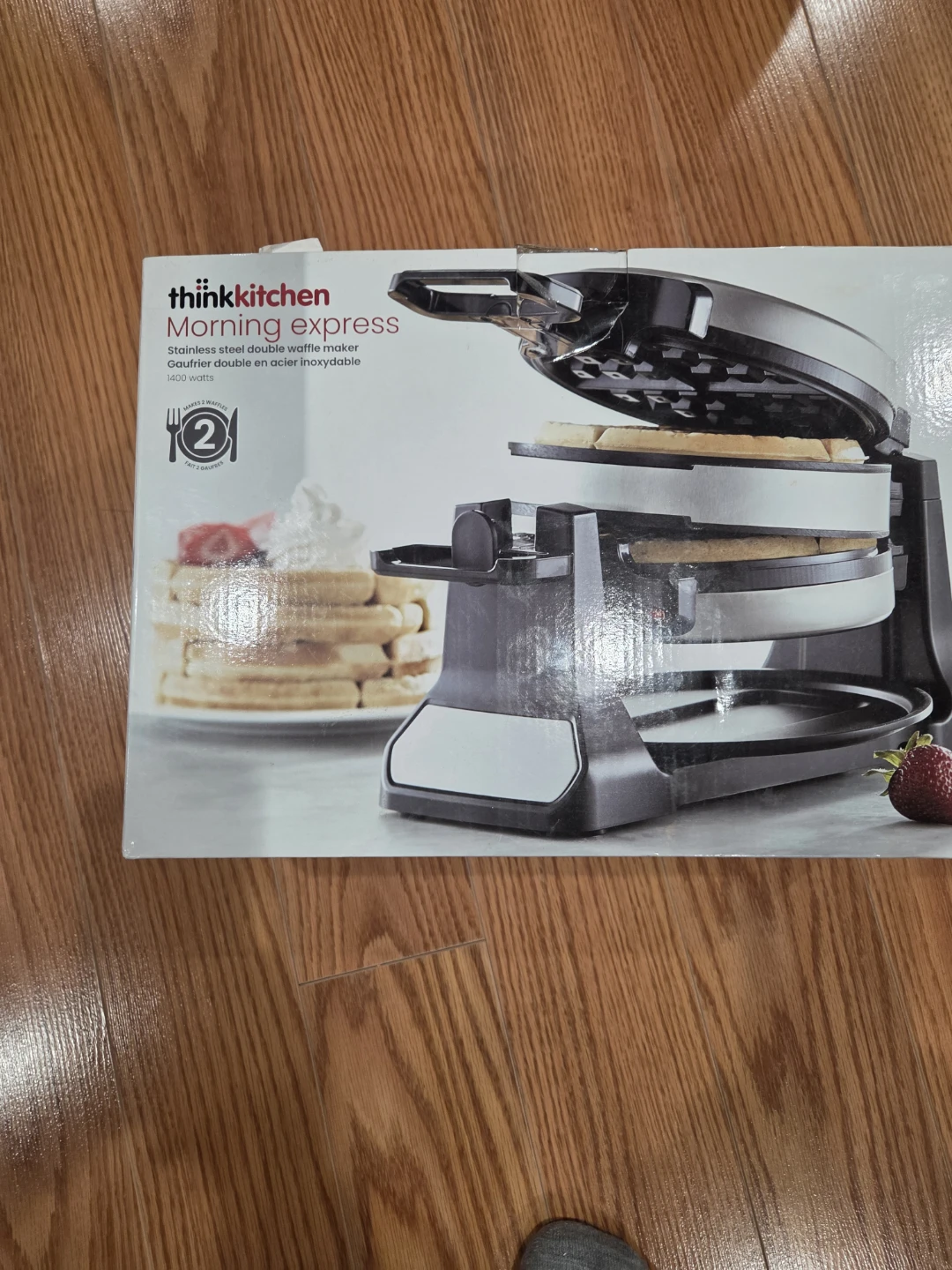 Thinkkitchen Morning Express Stainless Steel Double Waffle Maker