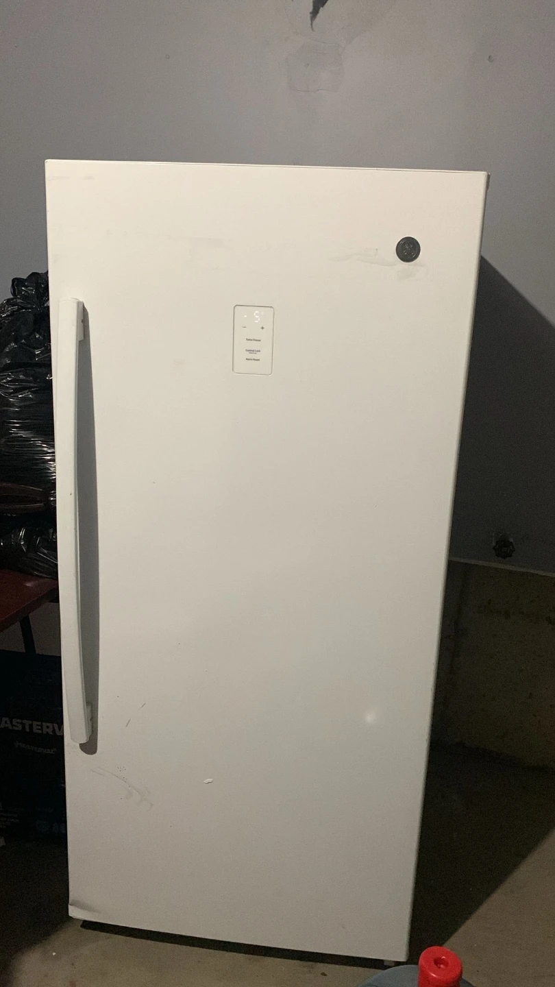 White GE Upright Freezer