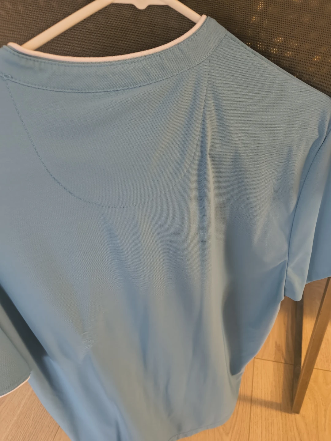 Light Blue Henley Style Shirt with White Trim - photo 2