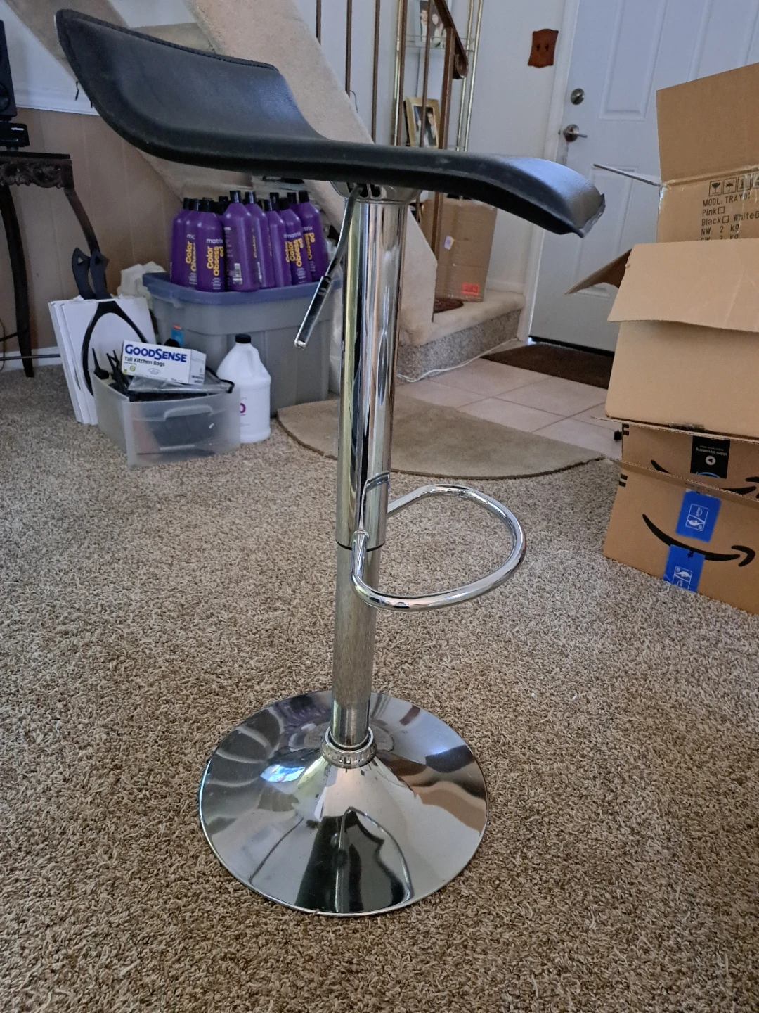 Adjustable Bar Stool - Black - photo 2