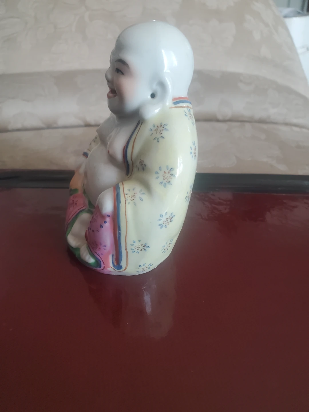 Ceramic Laughing Buddha Figurine - photo 2
