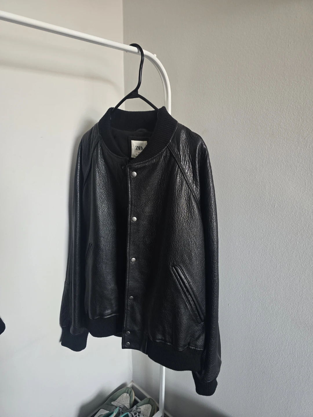 ZARA Faux Leather Bomber Jacket (XL)