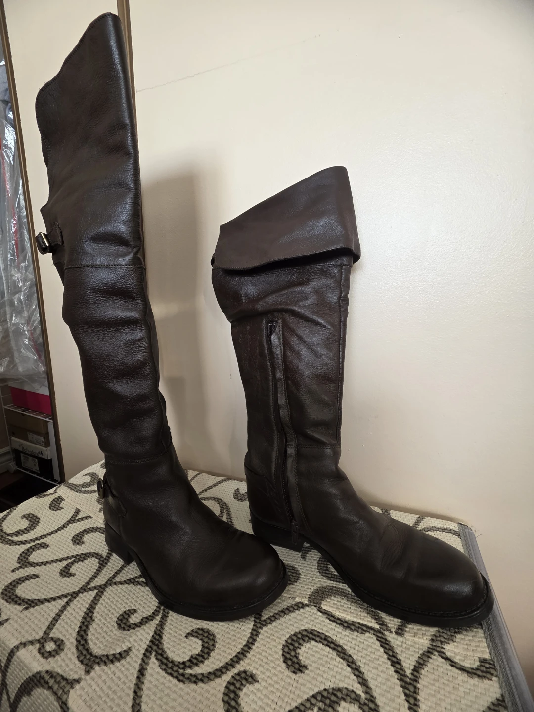 Brown Leather Knee-High Boots - photo 4