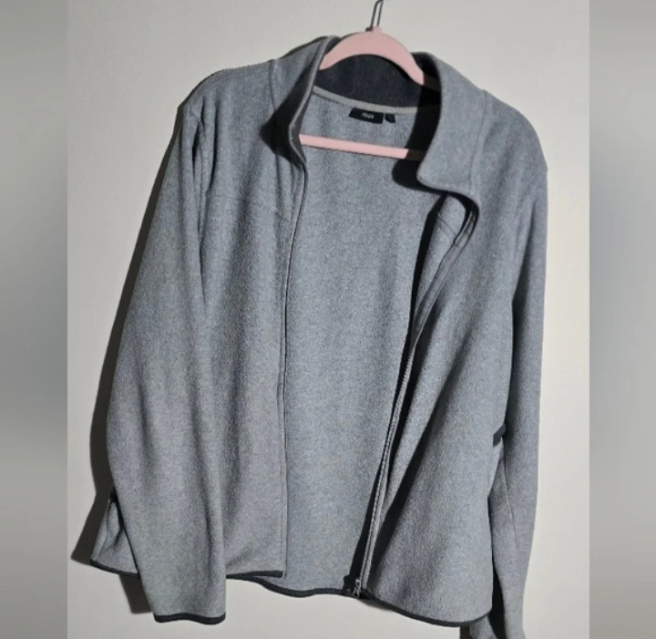 Max Fleece Zip-Up Jacket - Grey, Size XL