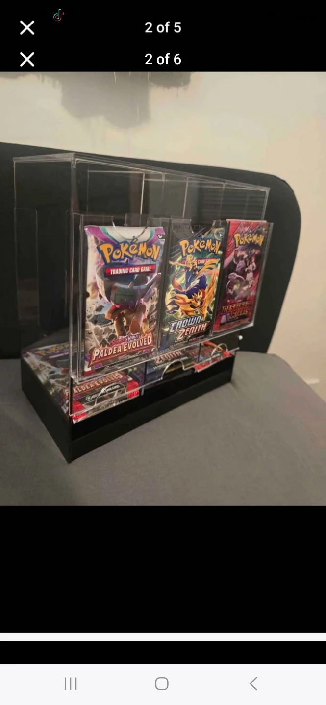 Clear Acrylic 3-Row Display Stand for Trading Card Packs - photo 2