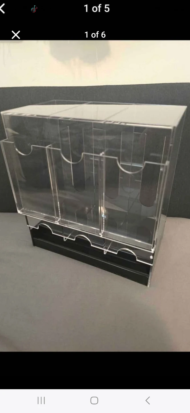 Clear Acrylic 3-Row Display Stand for Trading Card Packs - photo 5