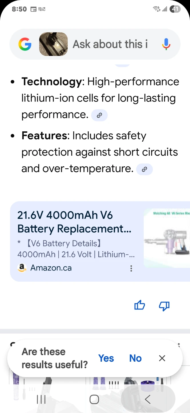 21.6V 4000mAh V6 Battery Replacement for Dyson Cordless Vacuums - photo 3
