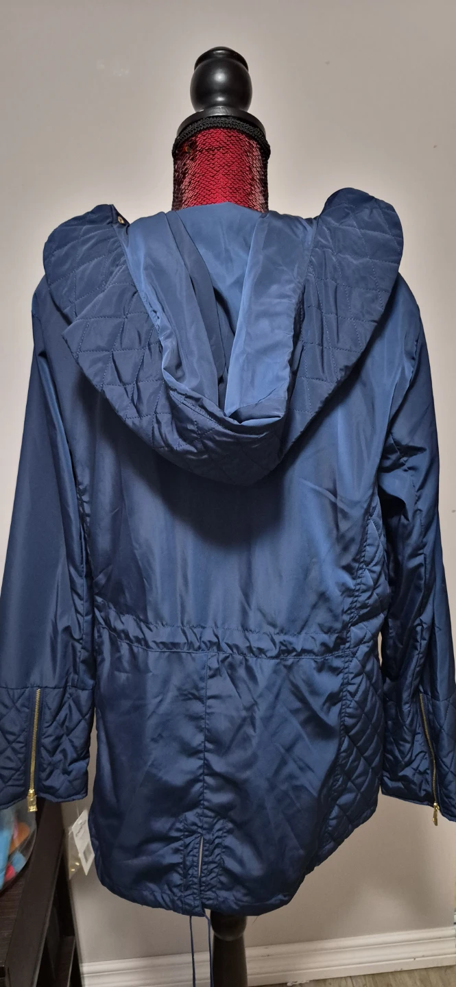 BNWT Bebe Navy Hooded Quilted Jacket - photo 2