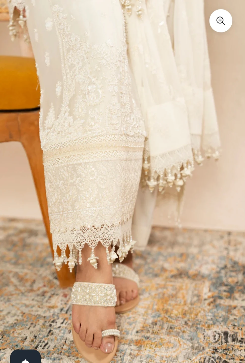Women's White Embroidered Kameez Shalwar with Dupatta - photo 3
