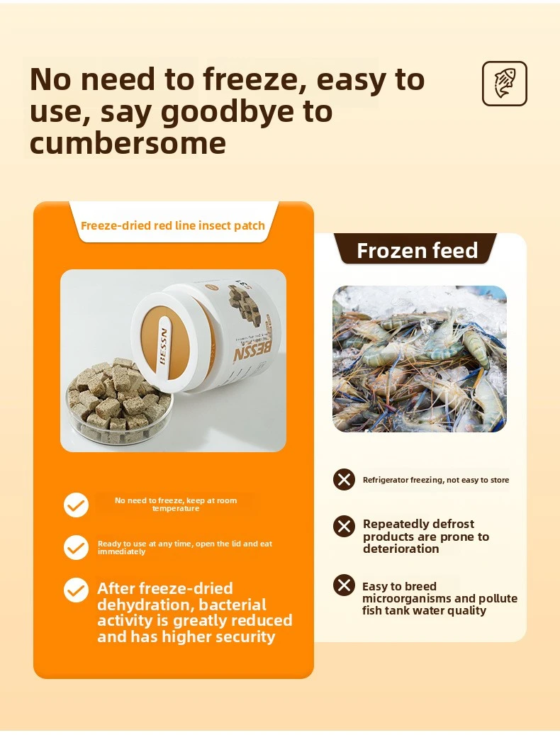 BESSN Freeze-Dried Tubiflex worm Cubes 500ml - photo 4