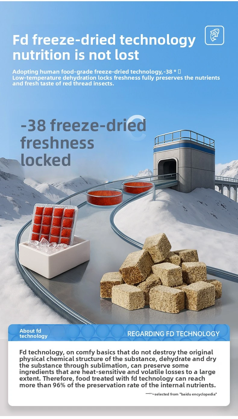 BESSN Freeze-Dried Tubiflex worm Cubes 500ml - photo 5