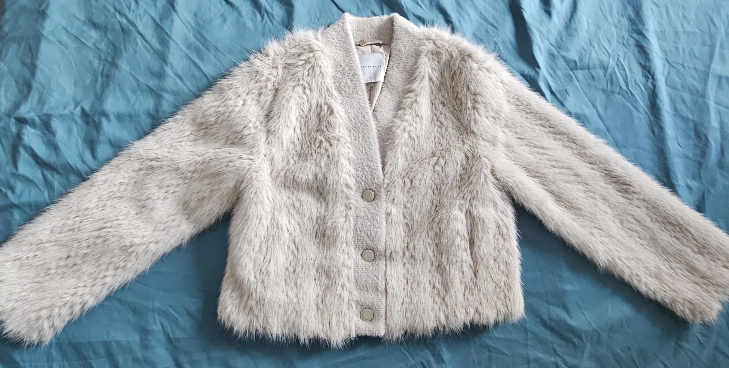 Rino & Pelle Faux Fur Jacket - Cream - Size S - photo 3