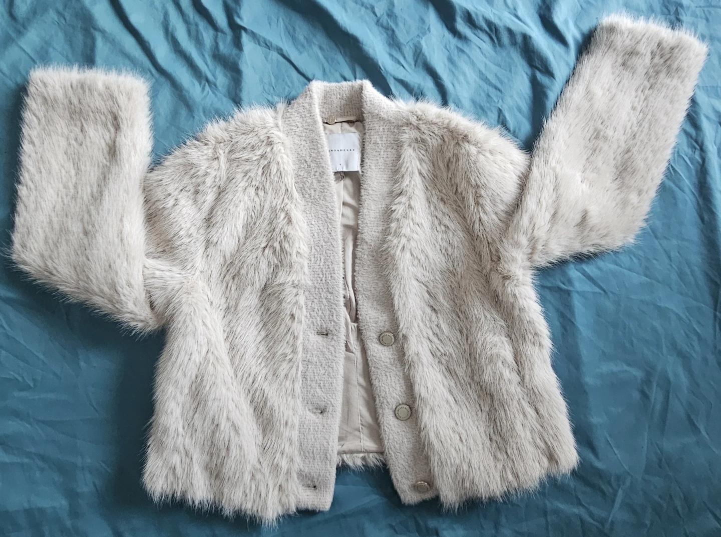 Rino & Pelle Faux Fur Jacket - Cream - Size S - photo 2