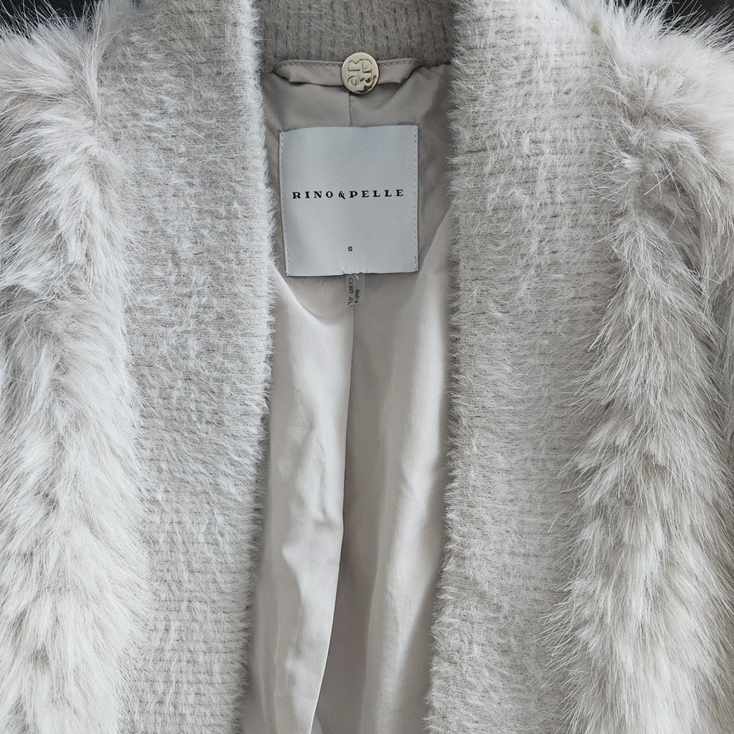 Rino & Pelle Faux Fur Jacket - Cream - Size S - photo 5