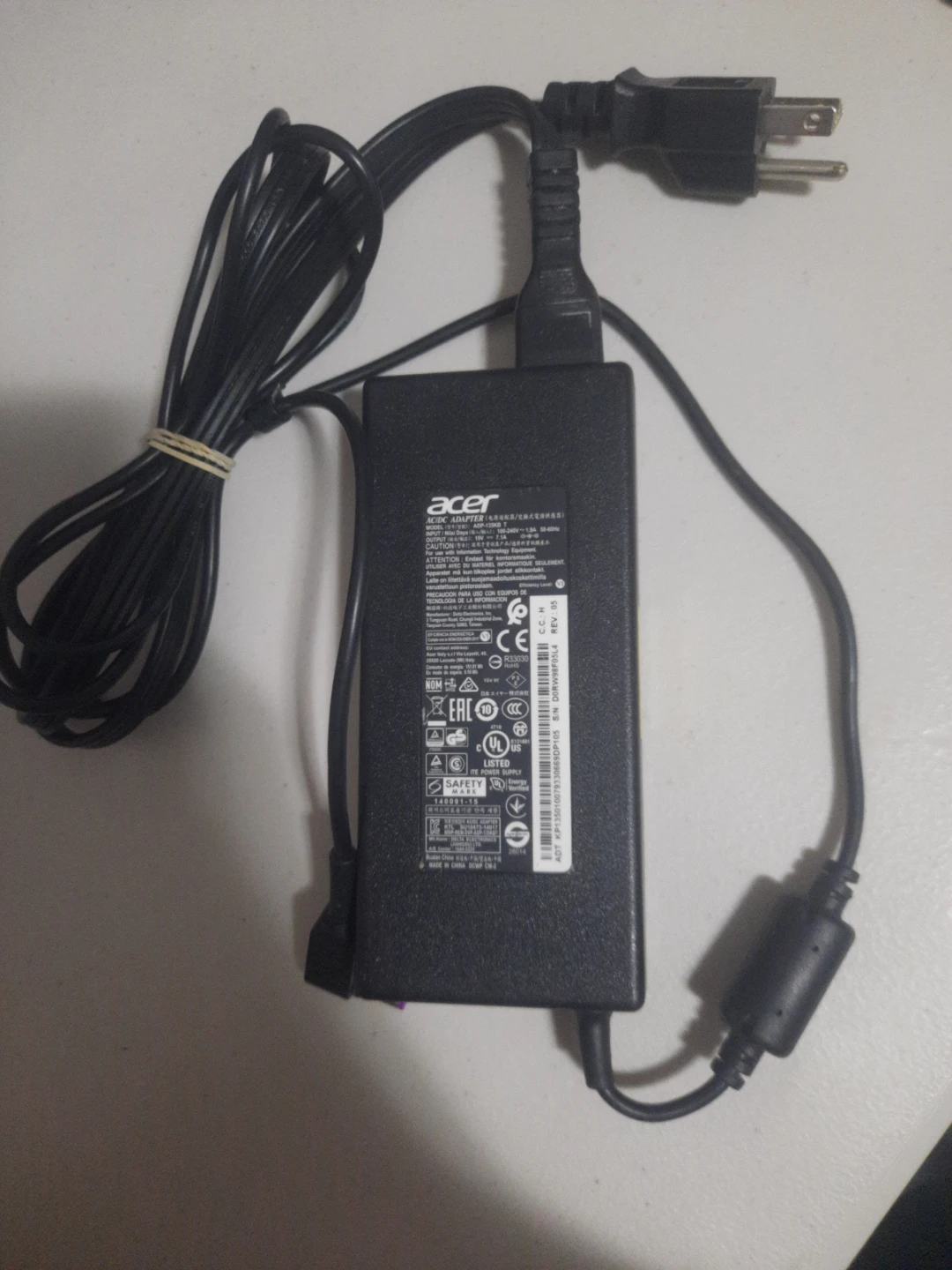 Acer ADP-135KB AC OEM Adapter Laptop Power Supply 19V 7.1A, 120W