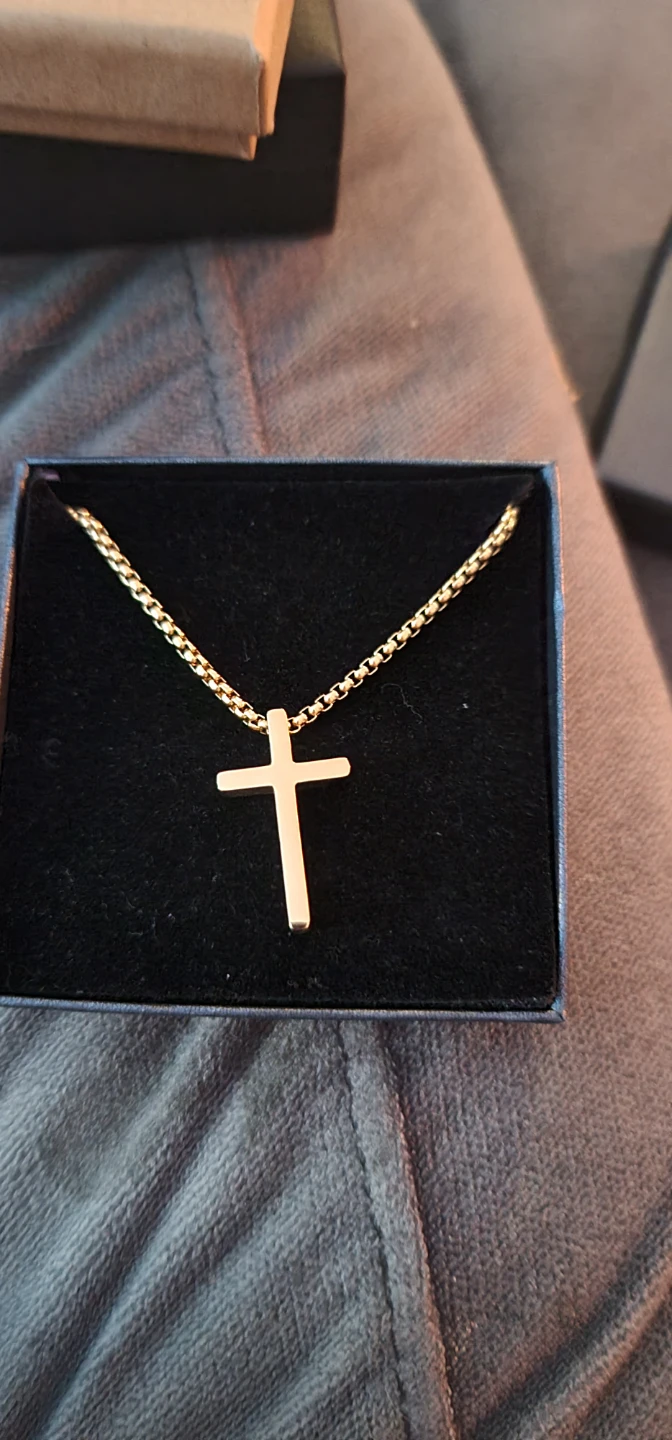 New Gold Laminated Cross Necklace