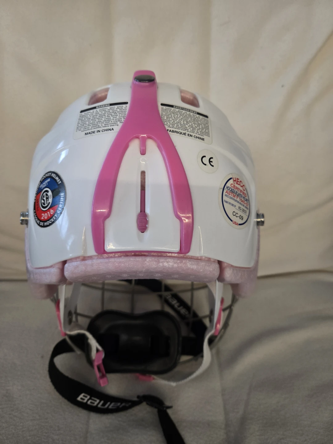 🏆Bauer Lil' Sport Hockey Helmet - White/Pink - Size 6-64 - photo 3