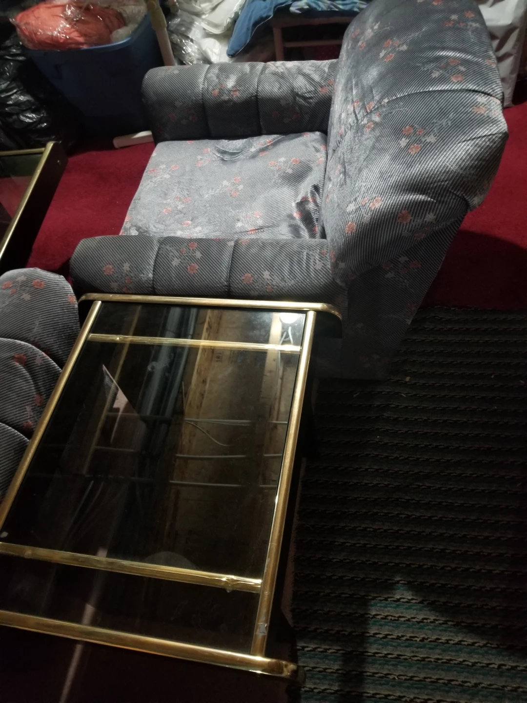 Floral Print Sofa and Matching Armchair Set with tables - photo 3