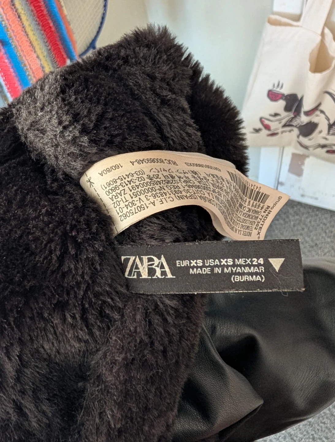 Zara Black Double Sided Faux Leather Bomber Jacket - photo 4