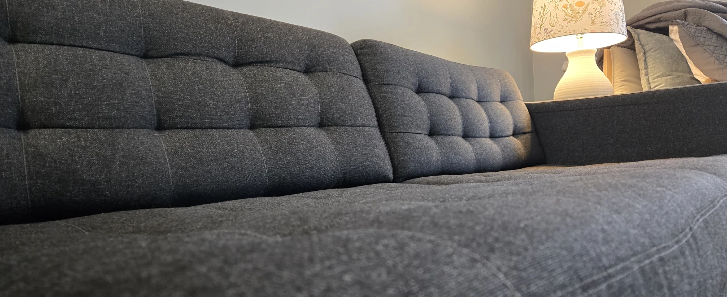Dark Grey Tufted Sofa - photo 2