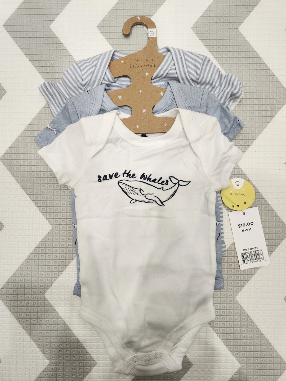 Little Earthling Organic Baby Bodysuit Set (6-9M)