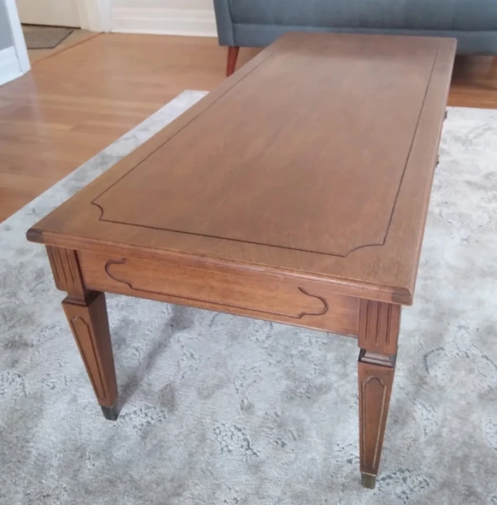 Wooden Coffee Table with Faux Drawer - photo 5