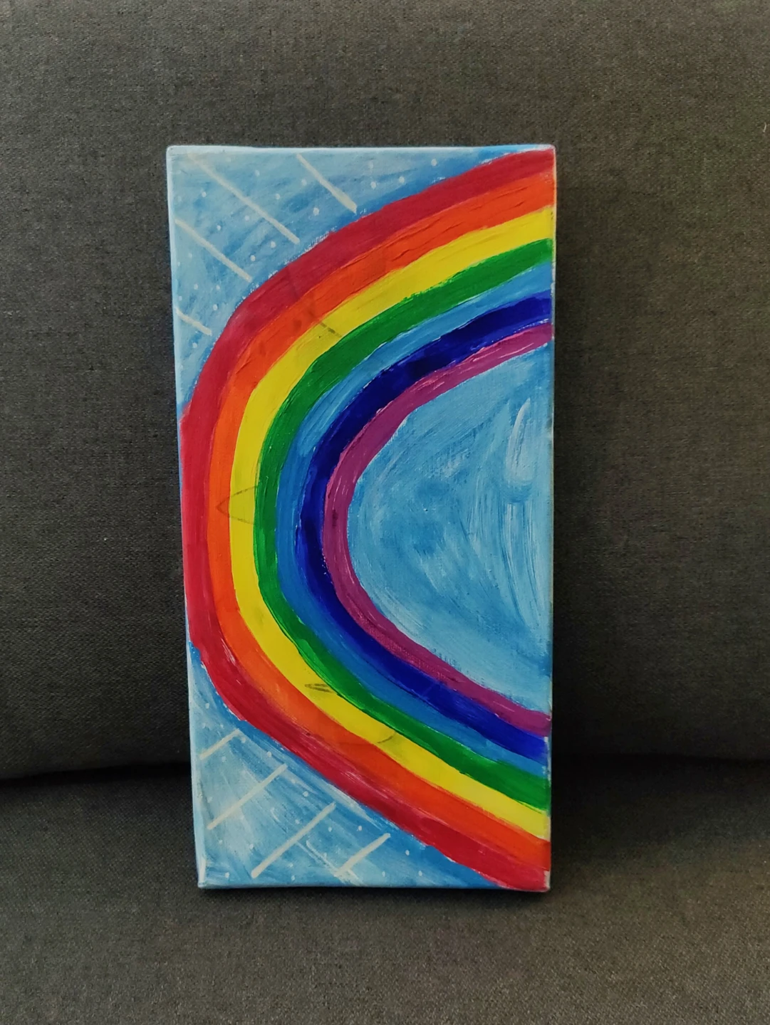 Hand-painted Rainbow Canvas Art - photo 2