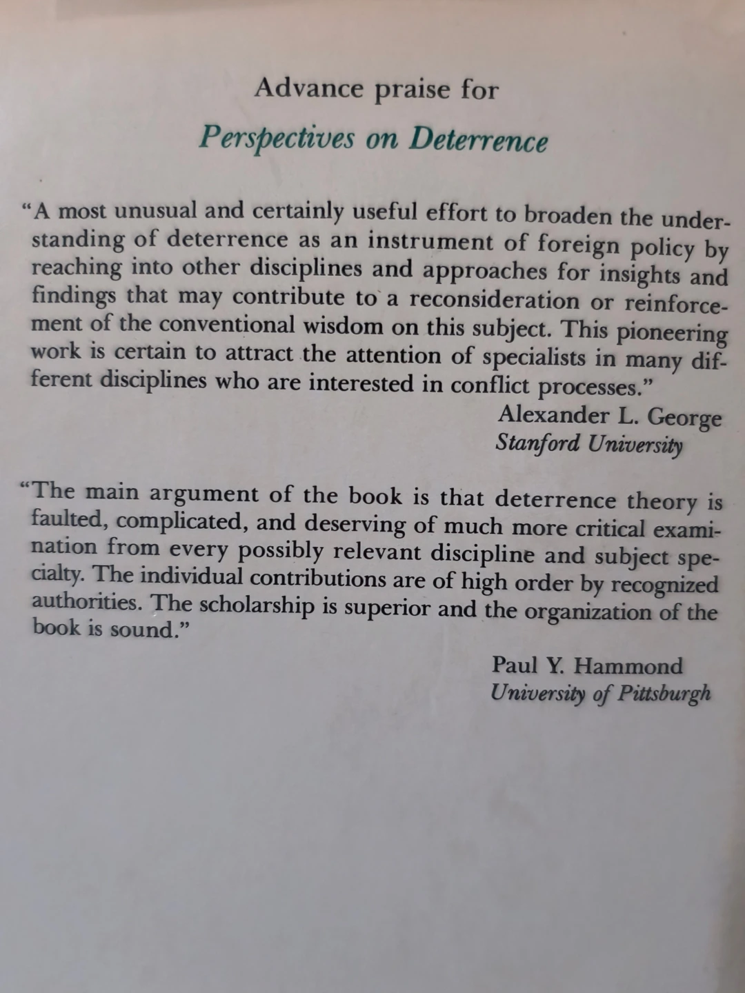 Perspectives on Deterrence Book - photo 2