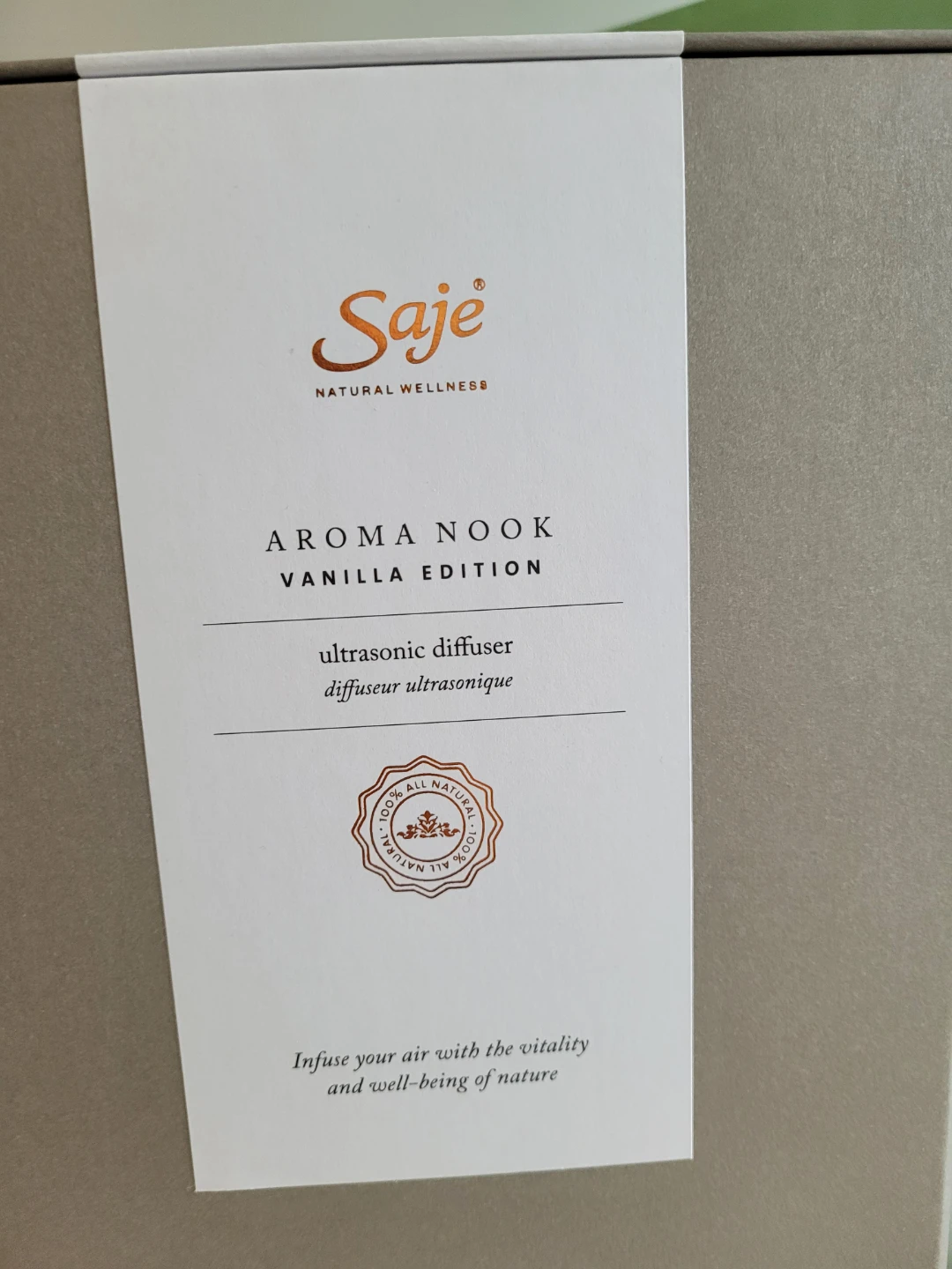 Saje Aroma Nook Ultrasonic Diffuser - Vanilla Edition - photo 2
