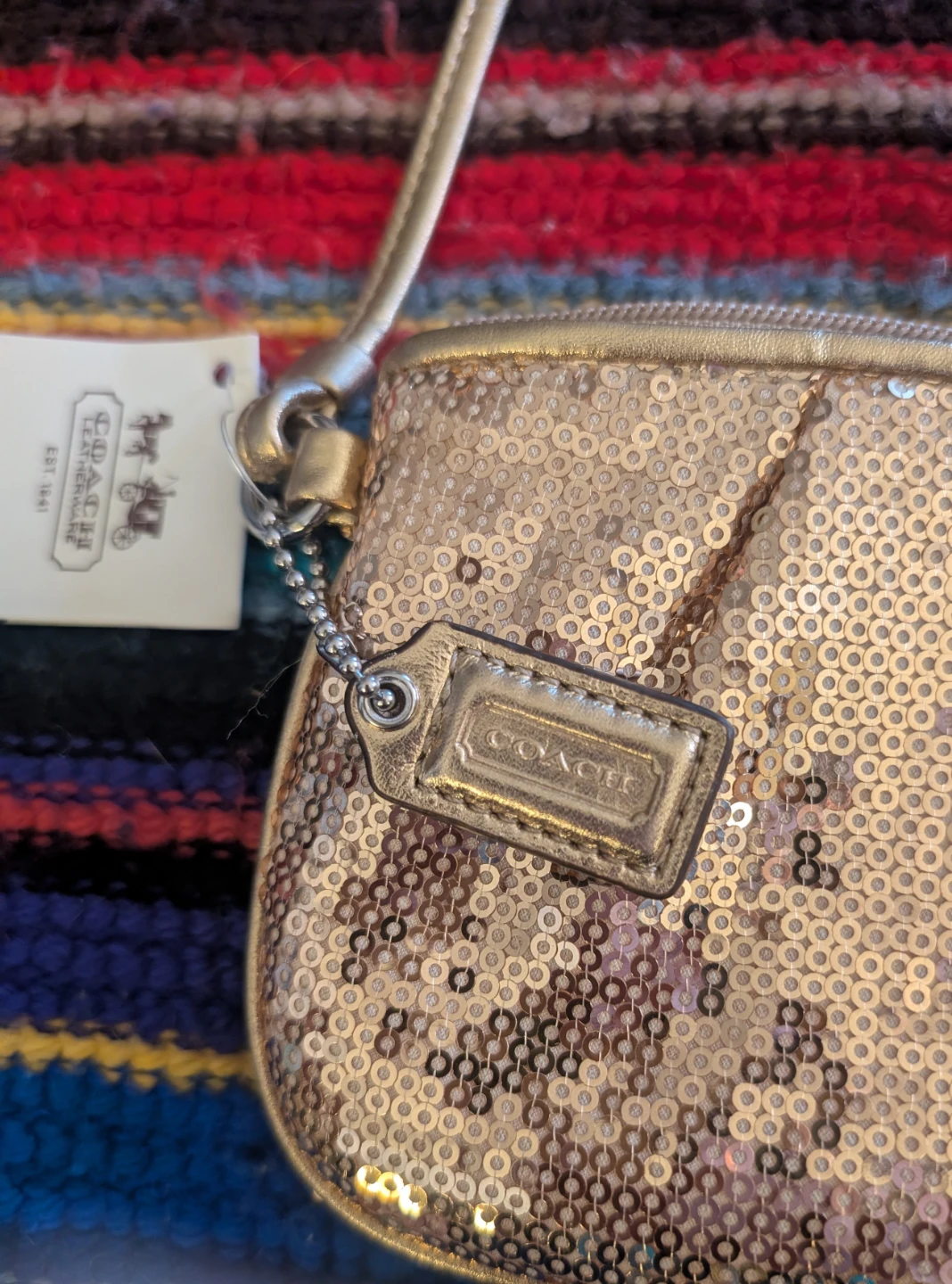 Coach Gold Sequin Wristlet Clutch - photo 2