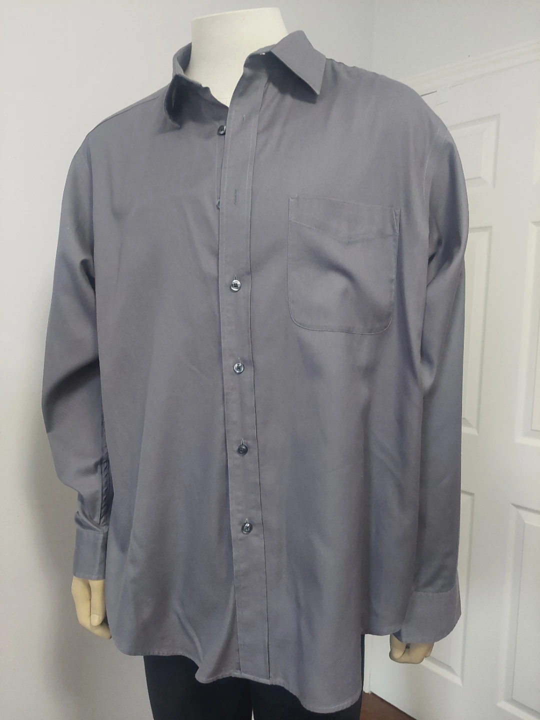 Roundtree & Yorke Men's Dress Shirt - Grey, Size L 🏆 - photo 2