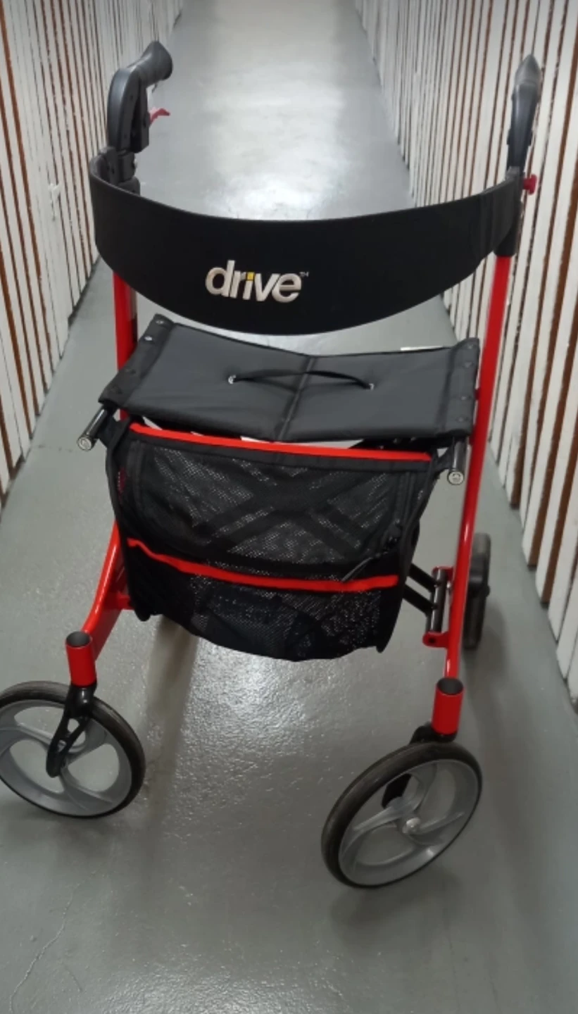 Drive Nitro Red Rollator Walker with Seat and Basket