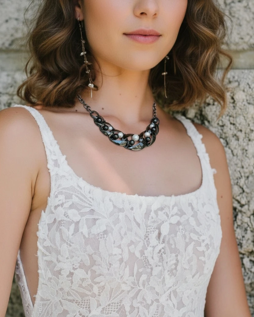 Black and White Statement Necklace
