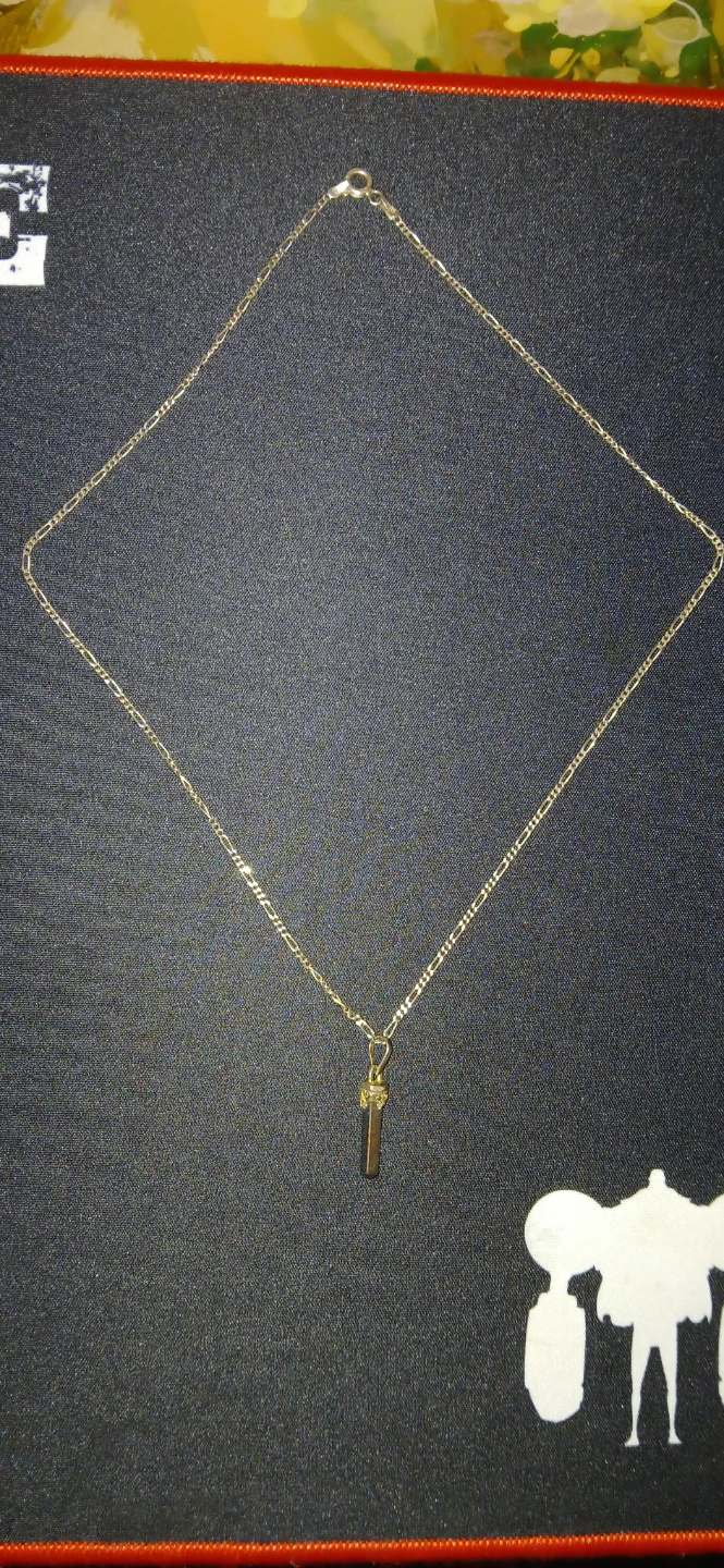 Silver Chain Necklace with Hexagonal Pendant - photo 2