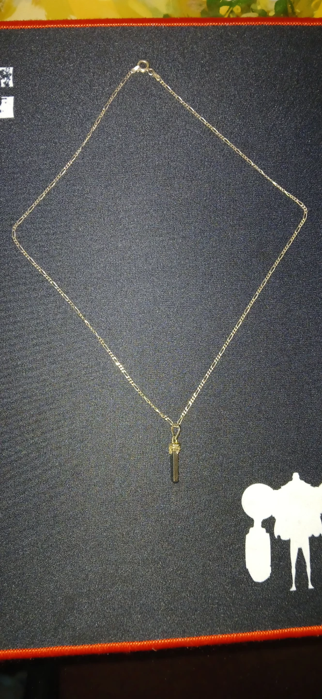 Silver Chain Necklace with Hexagonal Pendant