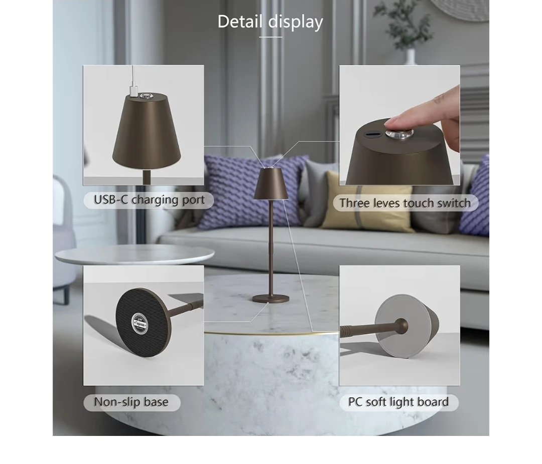 Portable LED Table Lamp  Timjorman. - USB-C Charging - photo 3