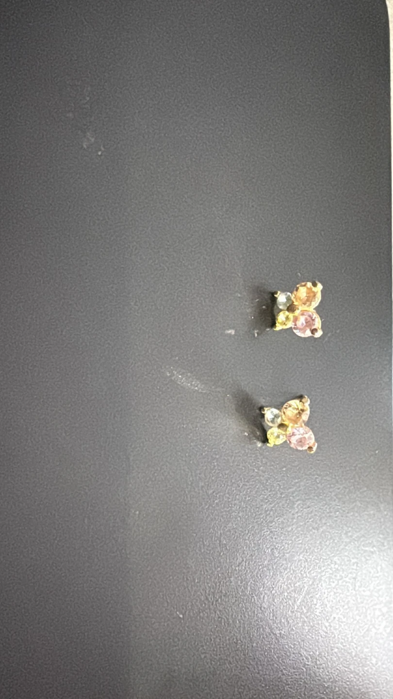 10k Butterfly Stud Earrings with Colorful Gems 🏆