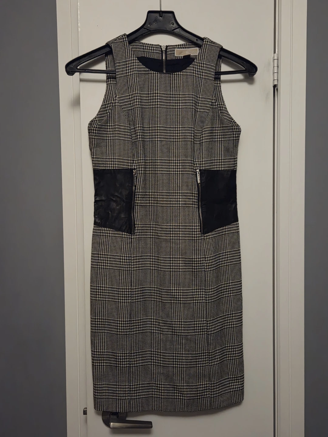 Michael Kors Houndstooth Pattern with Faux Leather Accents